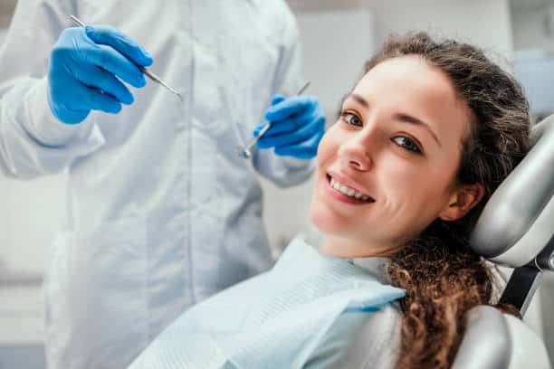Close-up of a bright white smile after laser teeth whitening treatment at home Wolverhampton